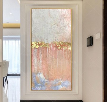 抽象的かつ装飾的 Painting - ゴールド ピンク 05 壁装飾